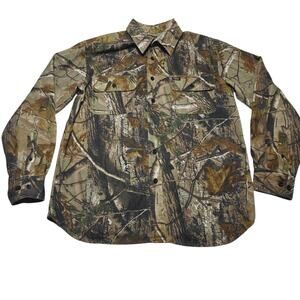 Guide Series Men's Camo Flannel Shirt Button Up Realtree Hunting Small
